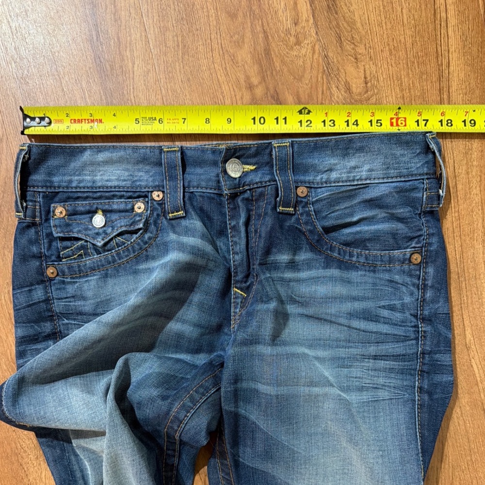 True Religion Billy Bootcut Jeans Mens 32x32 Medium Wash Made in USA Blue Denim - Picture 7 of 8